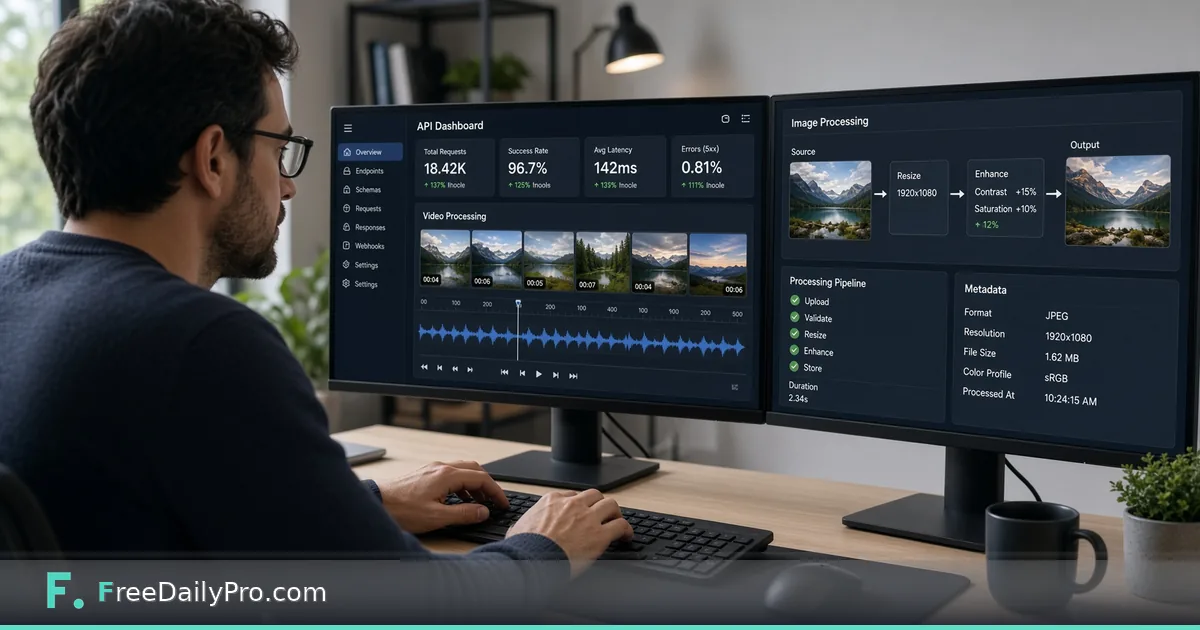 FreeDailyPro API video, audio and image processing
