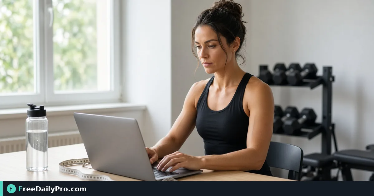 Person using Body Fat Calculator on a laptop for a real work task