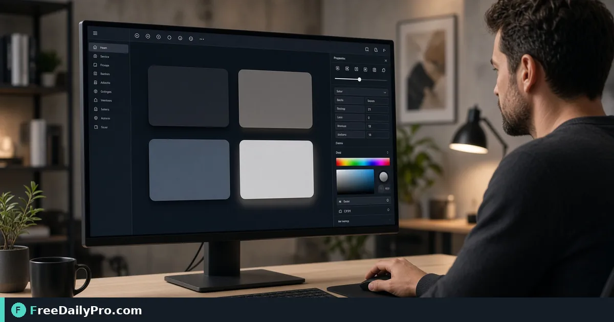 Person using Box Shadow Generator on a laptop for a real UI elevation task