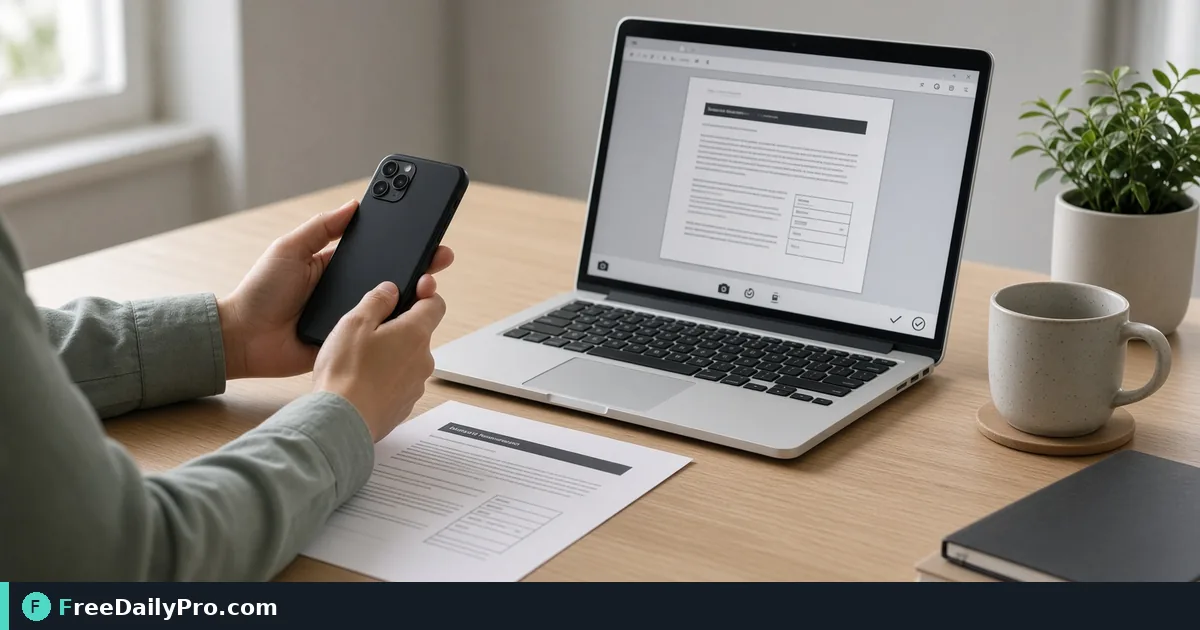 Person using Camera Capture on a laptop for a real remote onboarding task