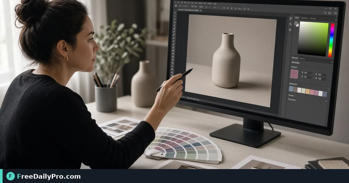 Person using Color Picker Image on a laptop for a real brand matching task