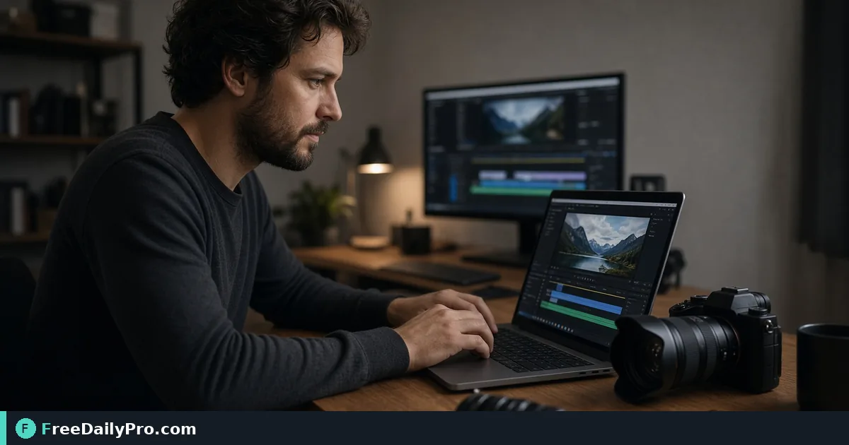 Professional completing a Convert Video workflow at a desk