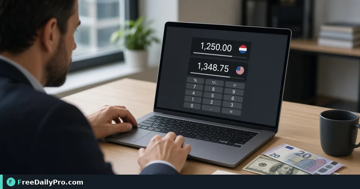 Someone applying Currency Converter to finish a deadline task