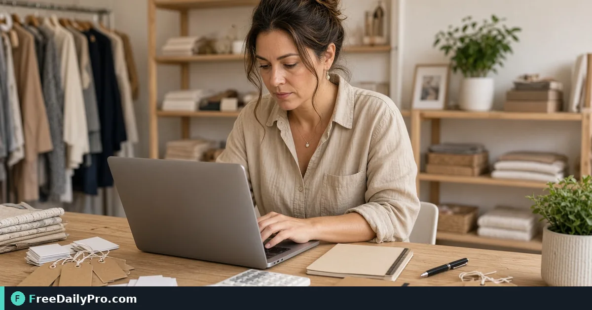 Person using Discount Calculator on a laptop for a real retail pricing task