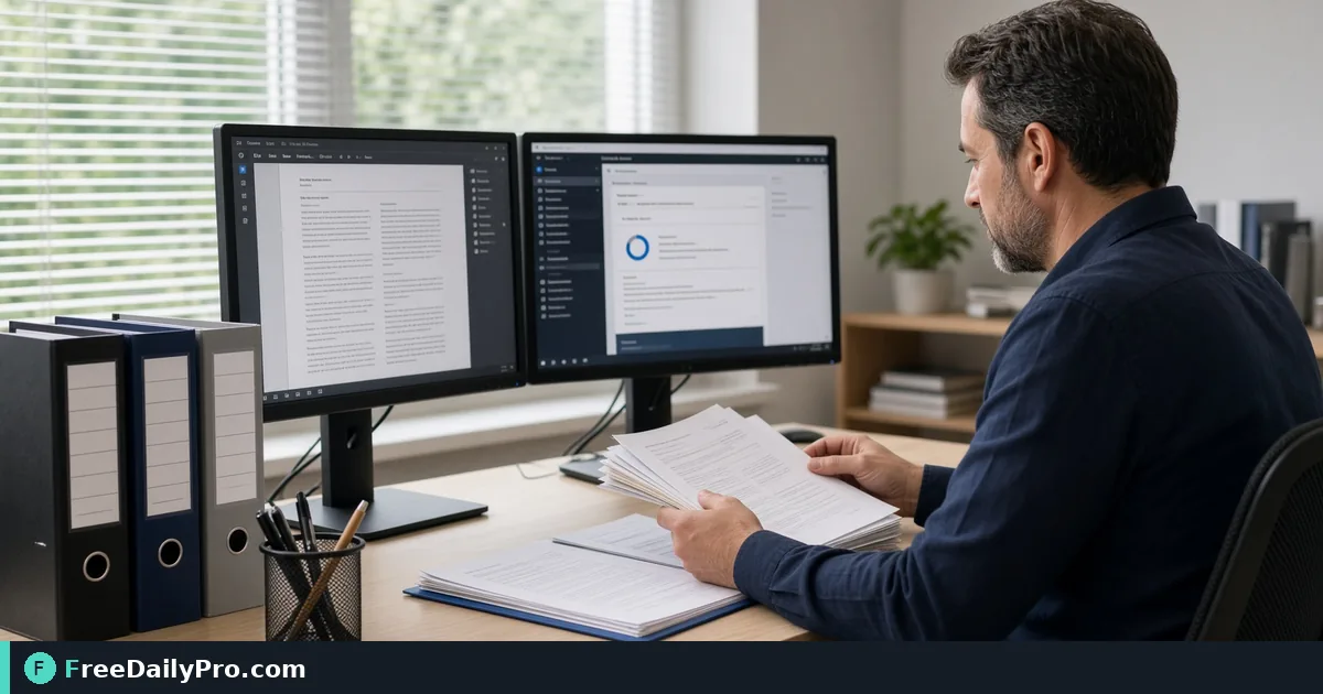 Person using Document Assembler on a laptop for a real client delivery task