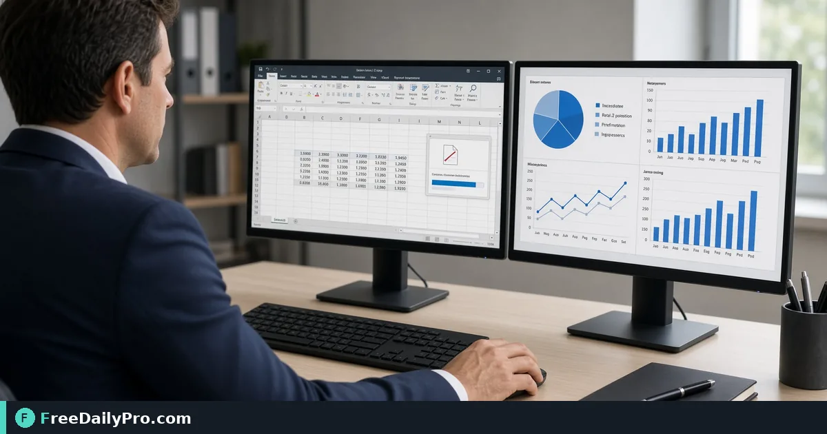 Someone applying Excel to PDF to finish a deadline task