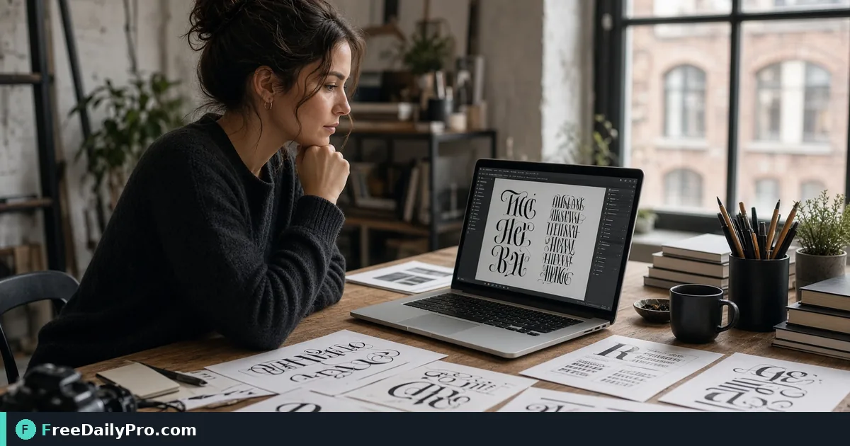 Person using Fancy Font Generator on a laptop for a real social bios task