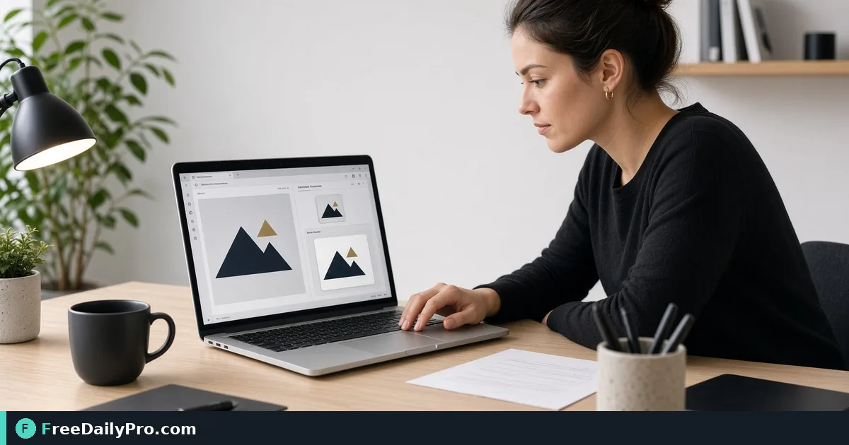 Person using Favicon Generator on a laptop for a real websites task