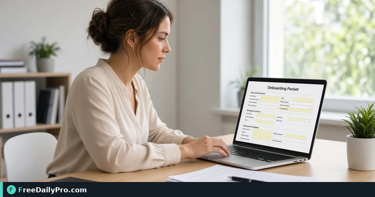 Person using Fillable Forms on a laptop for a real applications task