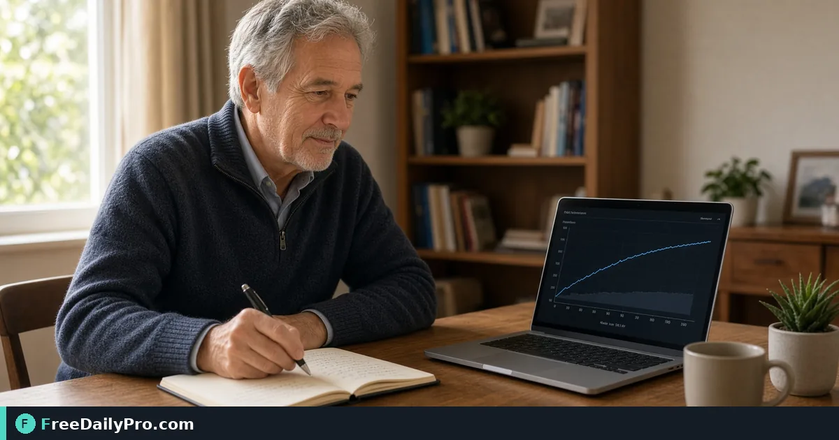 Person using FIRE Calculator on a laptop for a real long-term planning task