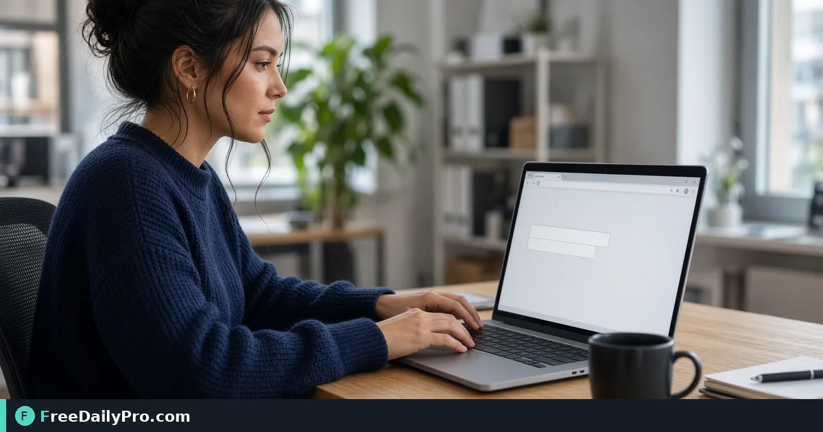 Person using Invisible Text Generator on a laptop for a real layout testing task