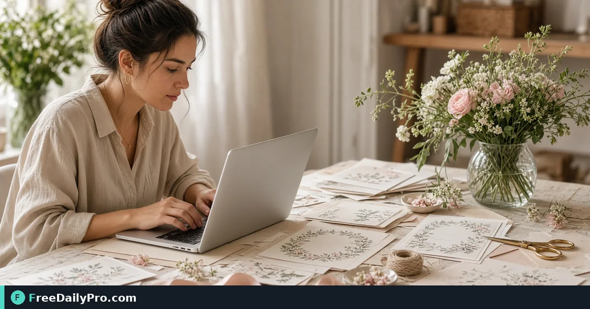 Professional completing a Invitation Card Maker workflow at a desk