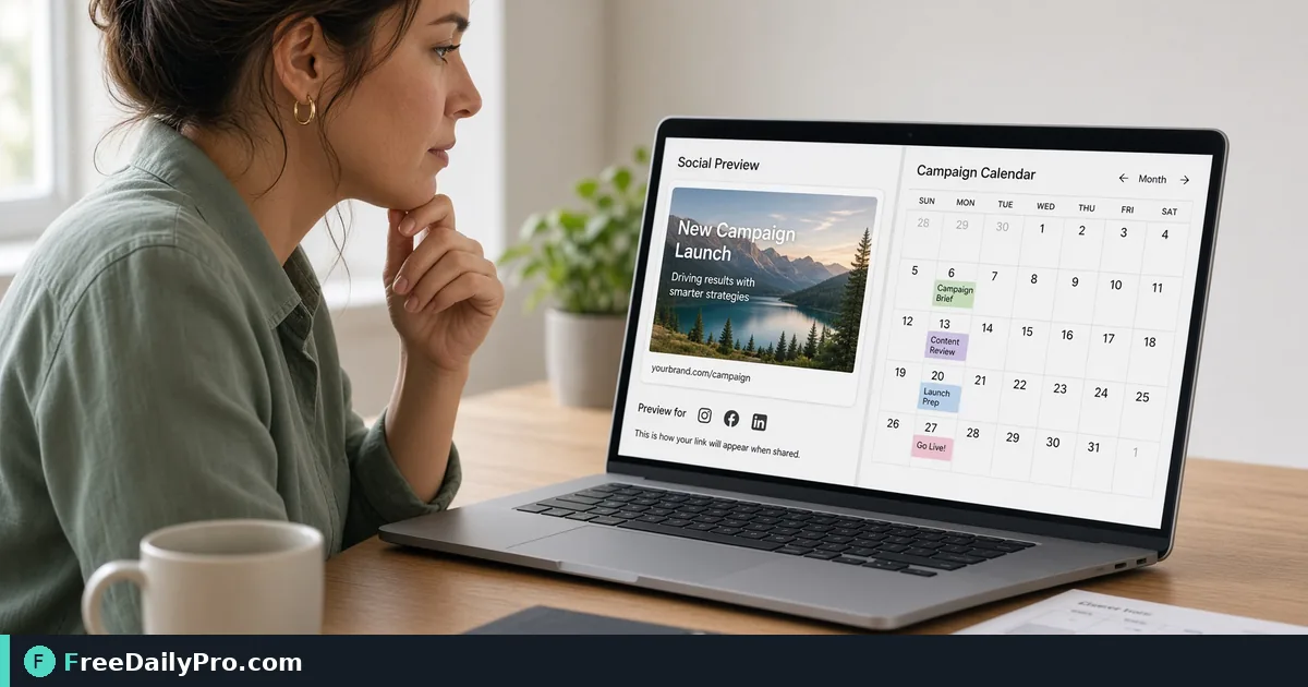 Person using OG Preview on a laptop for a real social share QA task