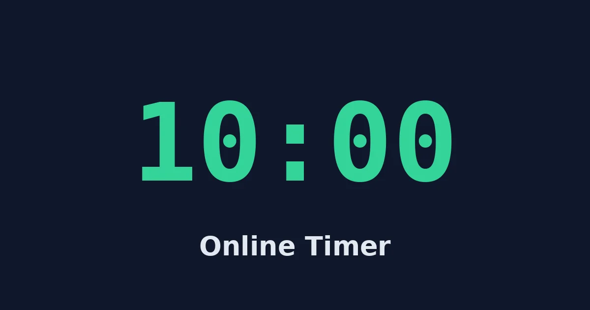 A large green 10:00 countdown on a dark background