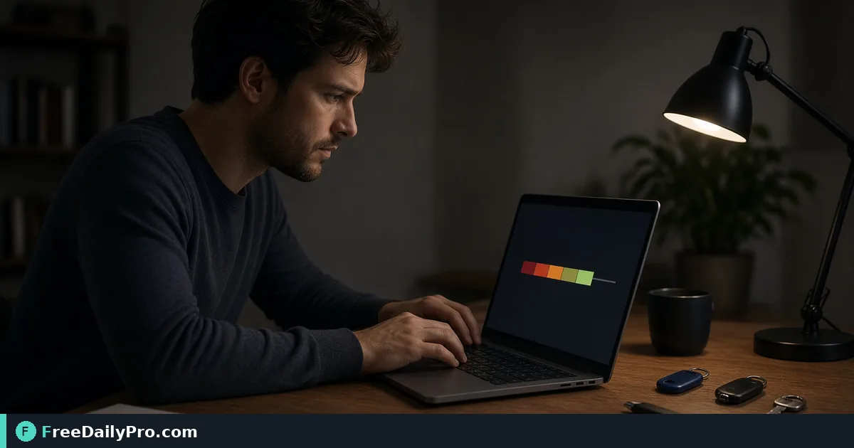 Person using Password Strength on a laptop for a real work task