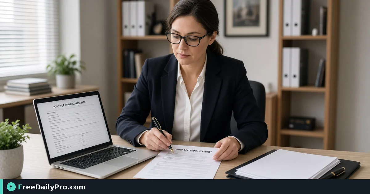 Person using Power Of Attorney Generator on a laptop for a real POA preparation task