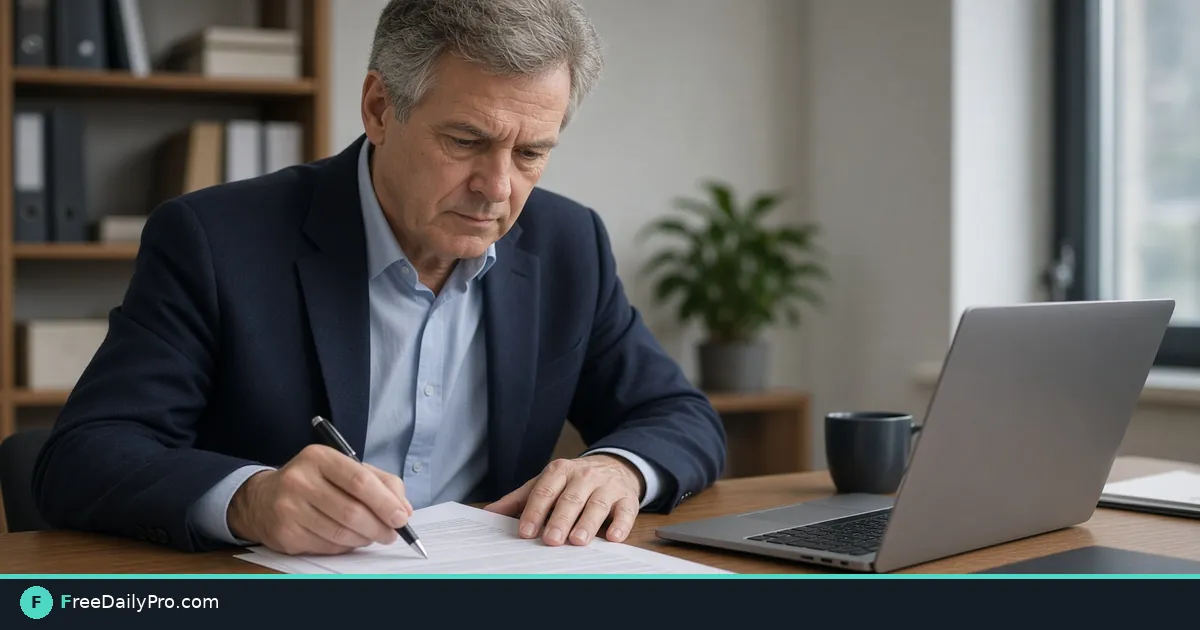 Professional marking sensitive lines on a contract before sharing a PDF