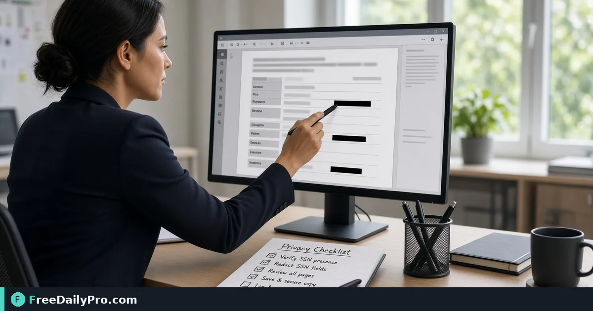 Compliance staff redacting sensitive fields in a PDF