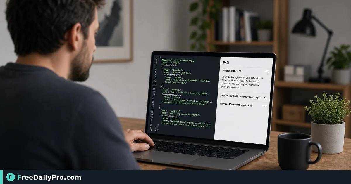 Person using Schema Generator on a laptop for a real structured data task