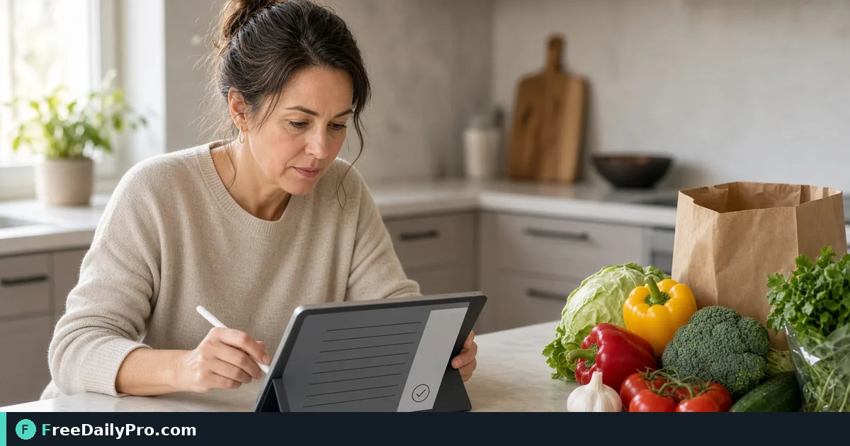 Person using Shopping List Planner on a laptop for a real work task