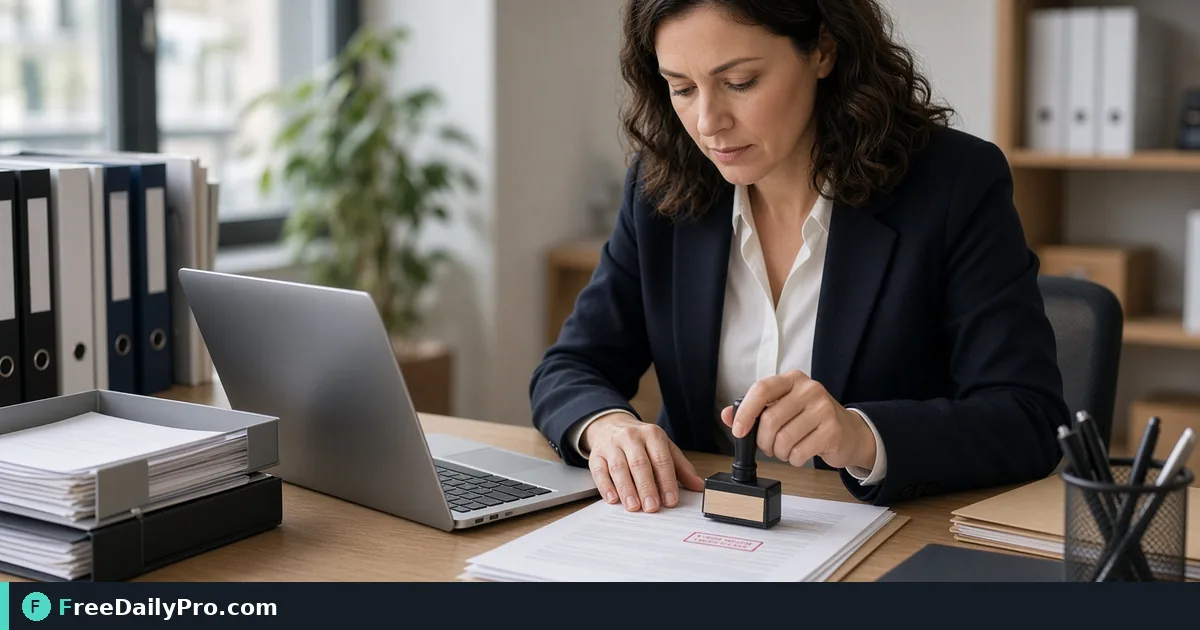 Legal associate stamping Bates numbers on a set of PDFs on a laptop