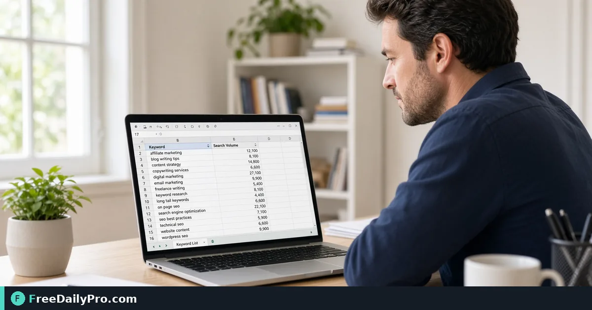 Person using Text Sorter on a laptop for a real list hygiene task
