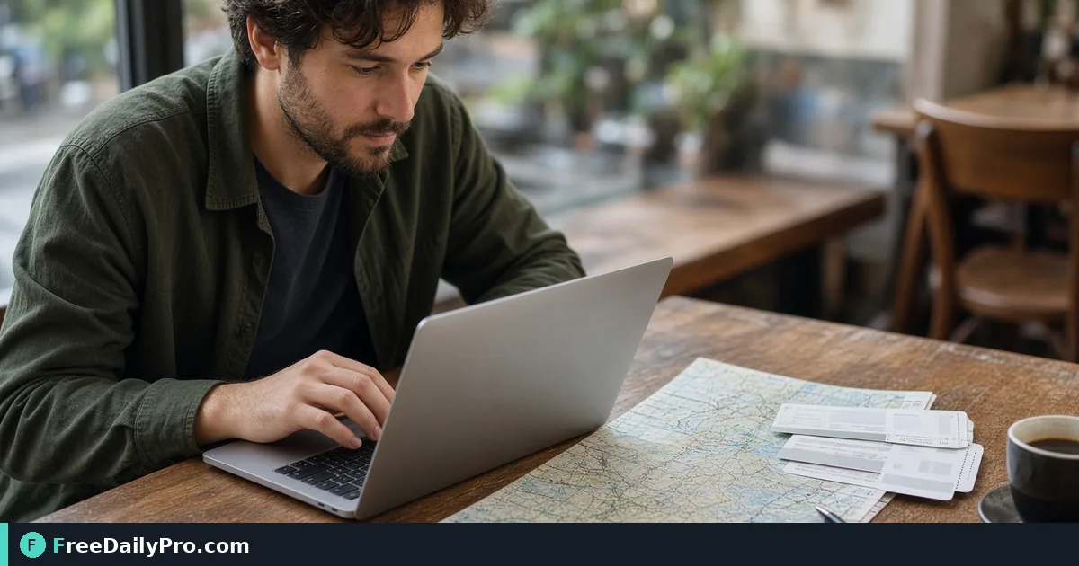Someone applying Travel Itinerary Planner to finish a deadline task