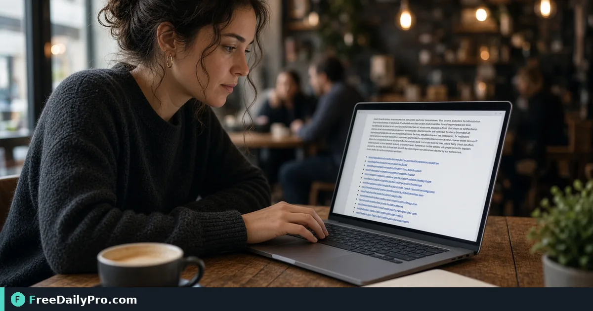 Person using URL Extractor on a laptop for a real research extraction task
