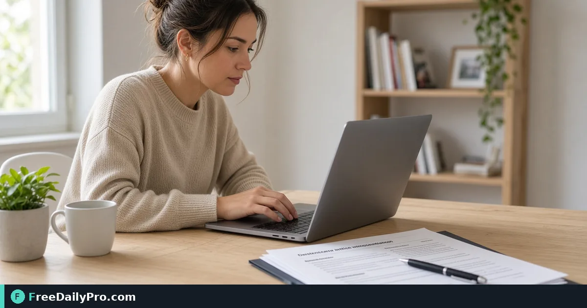 Job applicant drafting a one-page cover letter from numbered results on a laptop